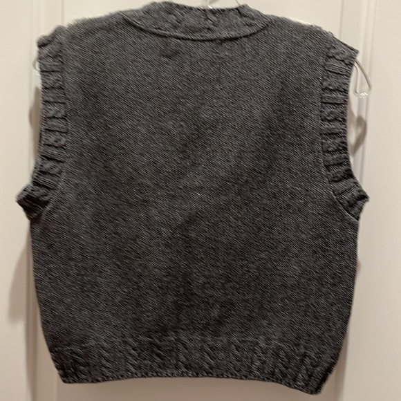 Knit sleeveless vest Small new never worn zipper front closure cotton/acrylic - Picture 4 of 5
